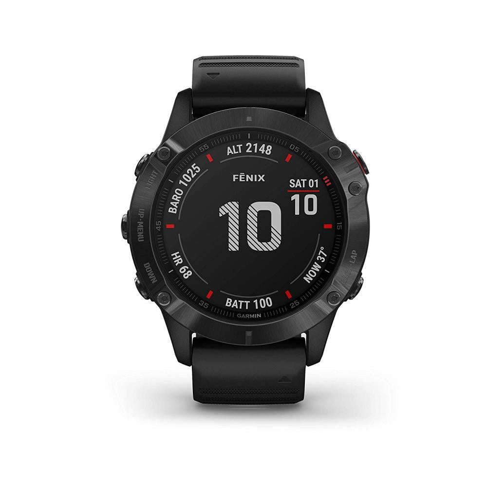 Fenix 6pro Black Dial With Black Silicone Garmin Watch