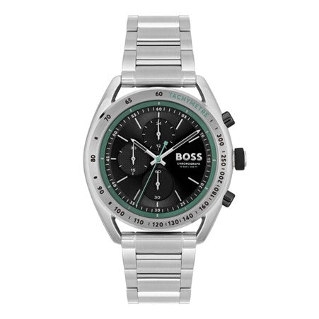 Gents Hugo Boss Black And Green Chronograph Watch