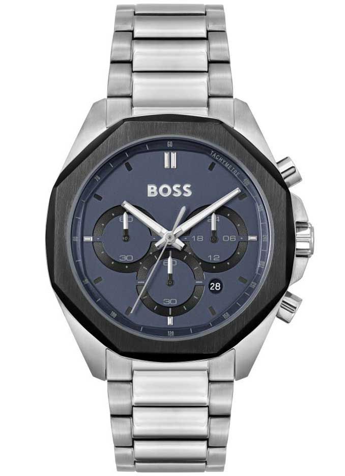 Gents Hugo Boss Black And Blue Chronograph Watch