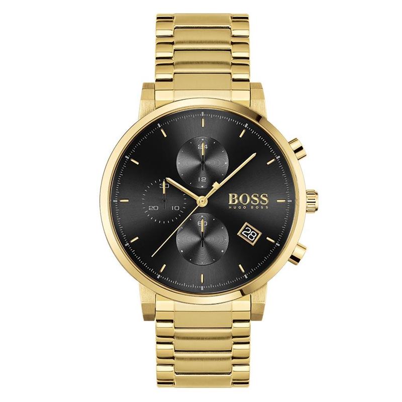 Gents Rolled Gold Bracelet Hugo Boss Watch