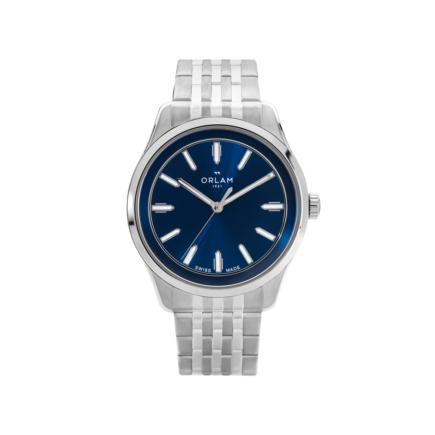 Gents Orlam Quartz Round Blue Dial