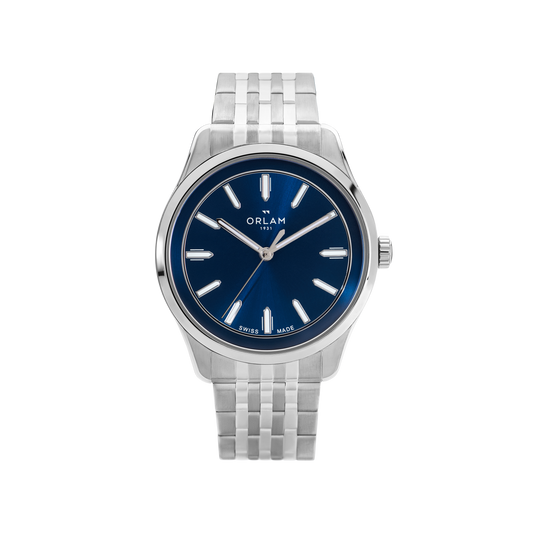 Gents Orlam Quartz Round Blue Dial