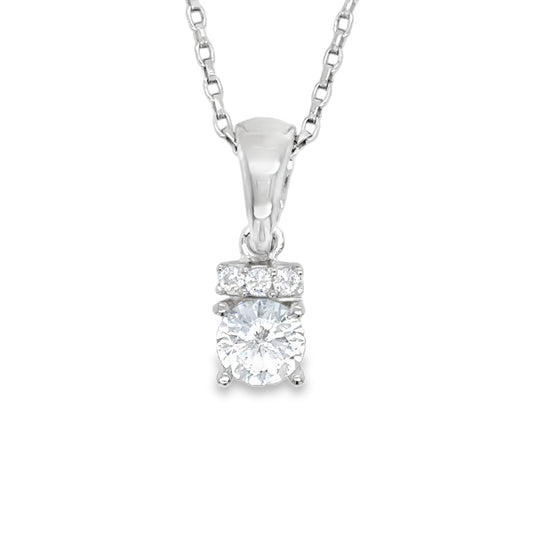 Sterling Silver Fancy CZ Pendant