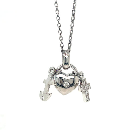 Sterling Silver Faith Hope Charity Pendant