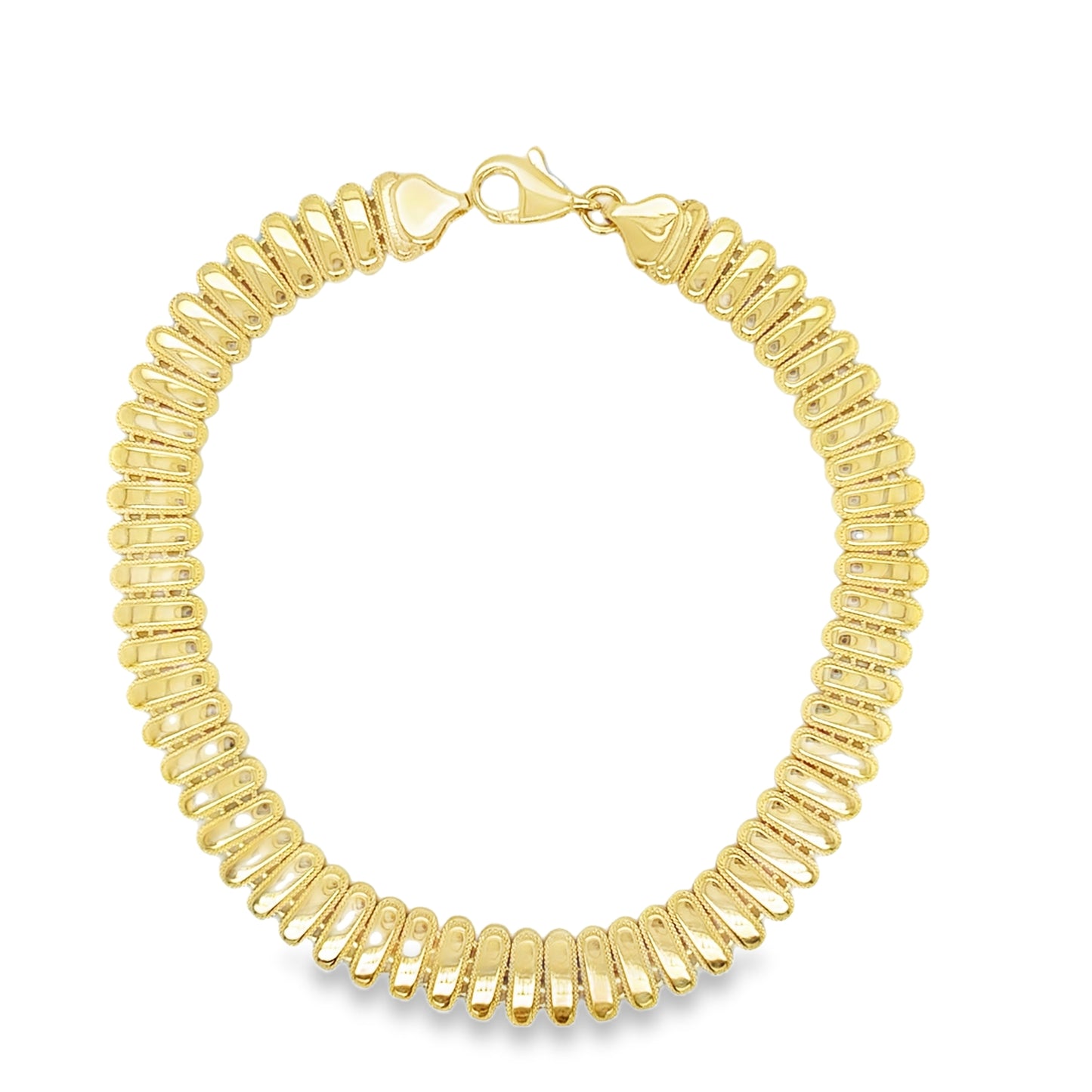 9ct Yellow Gold Bar Bracelet with Milgrain Edge